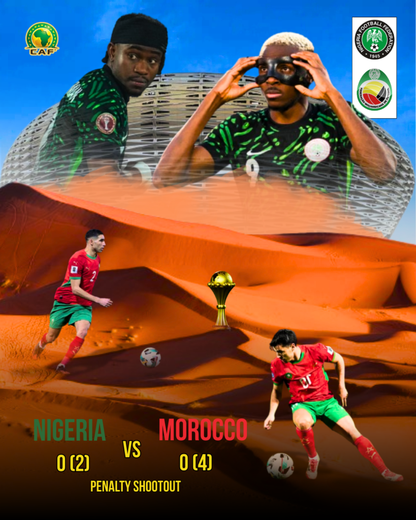 AFCON 2025 MOROCCO SEMIFINALS Nigeria Morocco poster