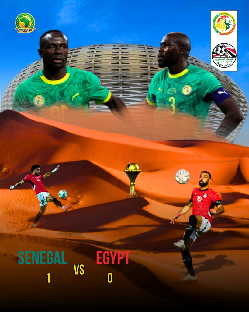 AFCON 2025 MOROCCO SEMIFINALS Senegal Egypt poster